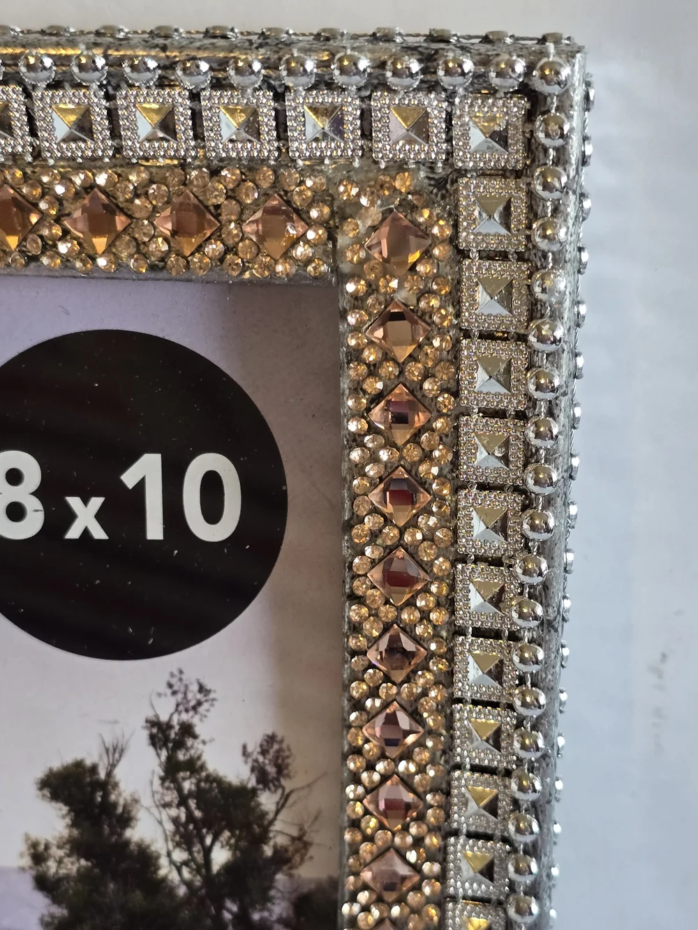 Glittering Gold and Silver 8x10 Photo Frame New Handmade